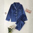 navy blue silk night suit for girls