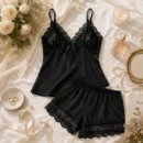 2 Piece Black Cami Set