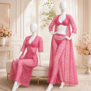 4 pcs baby pink bridal nighsuit
