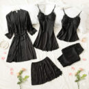 5 piece silk night suit for women
