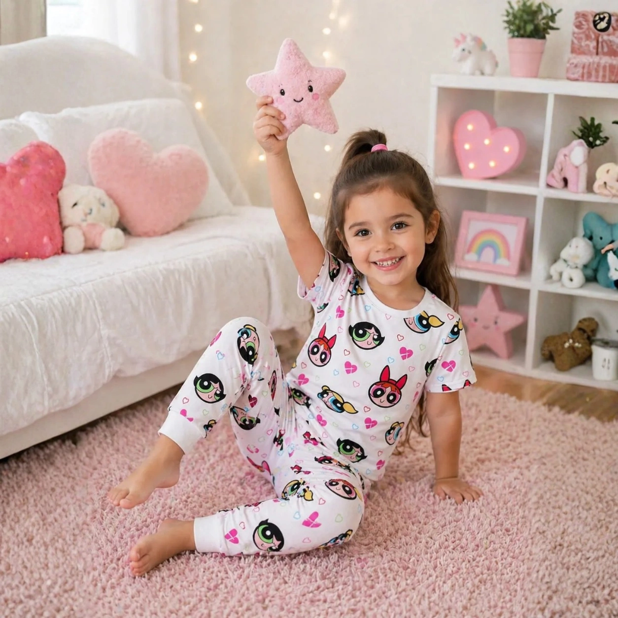 Kids Cartoon Face Print Sleep wear