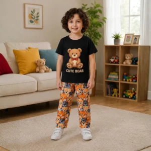 Kids Cute Bear Print Nightsuit