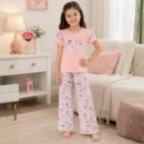 Kids Pink Floral Heart Nightsuit