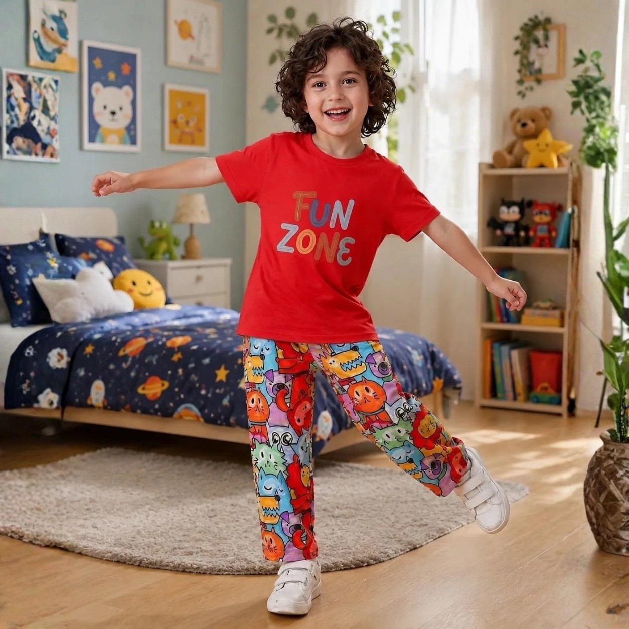 Kids Red Fun Zone Nightwear.
