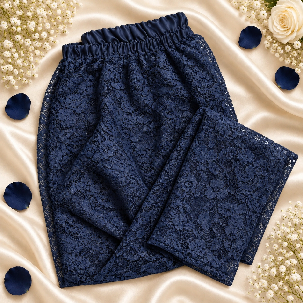 navy blue net nightsuit trouser